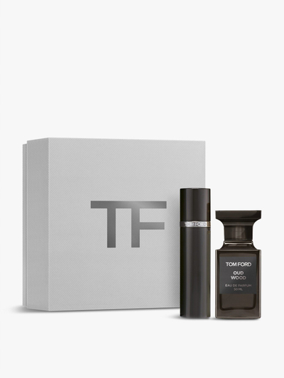 Set parfum unisex Tom Ford Oud Wood, Eau de Parfum 50ml, travel spray 10ml