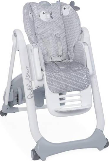Karrige e naltë Chicco Polly 2 Start, 91-110 cm, me rrota, gri çeliku