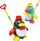 Lodër shtytëse pinguin Dromader, me shkop, me zhurmë squeaker, shumëngjyrëshe