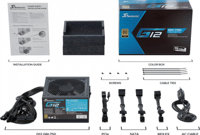 Напојување SeaSonic G12 GM G12-GM-750 ATX, 750W