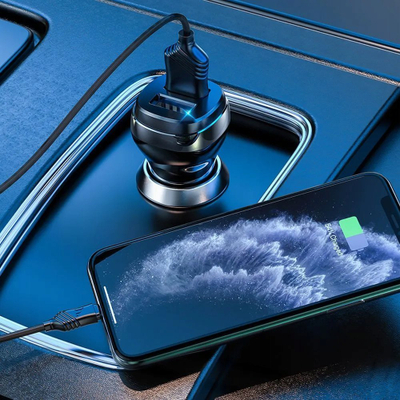 Karikues makine Hoco Z40, 2x USB, kabllo Lightning, i zi