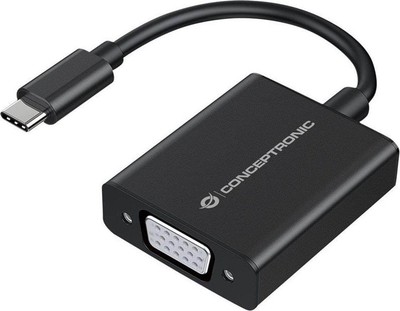 Adapter USB Conceptronic ABBY05B, USB C në VGA, i zi