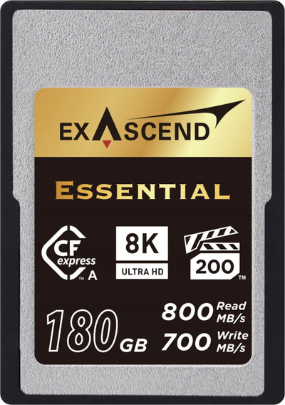 Kartë memorie Exascend CFexpress Type A Essential 180GB, PCIe 3.0 NVMe, gri