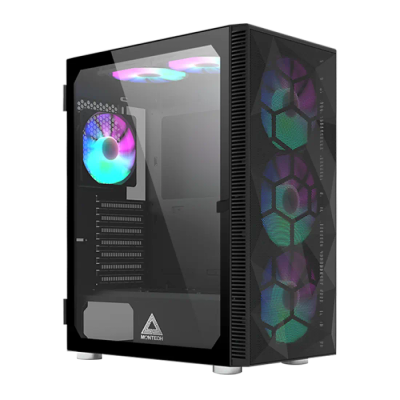 Kase PC Montech X3 Mesh – Mid-Tower, 6 Fan RGB, Panel Xhami i Temperuar – Black