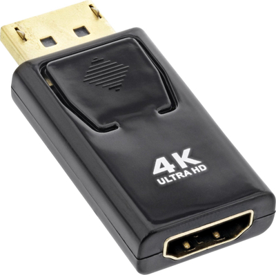 Adapter DisplayPort në HDMI InLine, 4K 60Hz, me audio, i zi