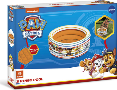 Pishinë e fryrë Mondo Toys Paw Patrol, 60 cm, 3 unaza, shumëngjyrëshe