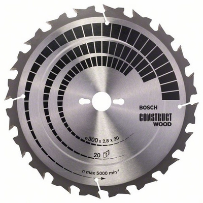 Teh sharrë Bosch Construct Wood 2.608.640.700, 300mm, 20 dhëmbë, për dru