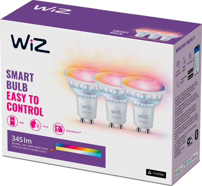 Llambë spot WiZ GU10, 4.7W, Color edhe Tunable White, set me 3 copa