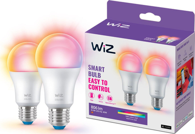 Llambë smart WiZ A60 LED, 8.5W, E27 RGBW, set me 2 llamba