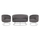 Set dhomë ndenjeje Arien 2+2 velur gri (HM11051.01), gri/ argjendtë