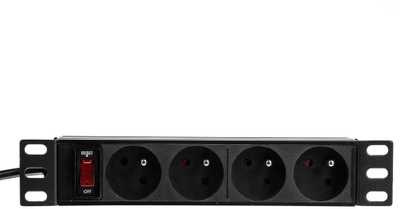 Shirit energjie për rack Netrack PDU 10" 1U, 4 priza, me çelës ndezje/fikje