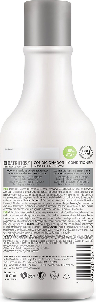 Kondicioner flokësh Inoar Cicatrifios, 500ml, kundër frizz, për flokë të dëmtuar