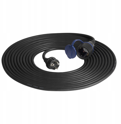 Zgjatës elektrik heavy duty Schuko, 10m, IP44, i zi