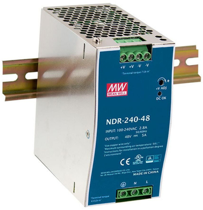 Furnizues energjie industrial LevelOne NDR-240-48, 48V DC 240W, montim në shinë DIN, gri