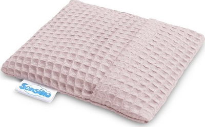 Jastëk termik Sensillo Hot Water Bottle Waffle Premium Powdery R, 16x13cm, pambuk 100%, rozë pudër