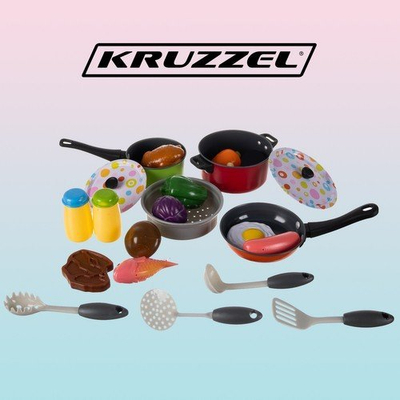 Set kuzhine lodër KRUZZEL, 23 pjesë, tenxhere metal, shumëngjyrësh
