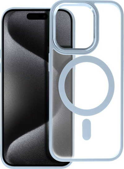 Kapoç telefoni Matte Mag Cover, për iPhone 15 Pro, kompatibil me MagSafe, blu mat