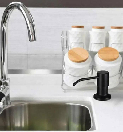 Dispenser për lavaman AG932, 300 ml, vendoset te lavamani, i zi