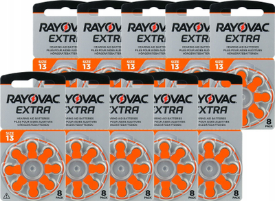 Bateri për aparat dëgjimi Rayovac Extra Type 13, 1.45V, 80 copë, portokalli