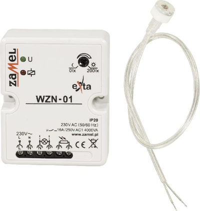 Çelës muzgu Zamel WZN-01/S1, 230V AC, me sondë, i bardhë