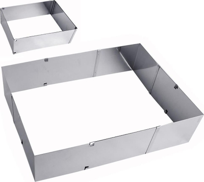 Formë pjekje e rregullueshme pa firmë, 24–46x20–38 cm, çelik inox, ngjyrë argjendtë
