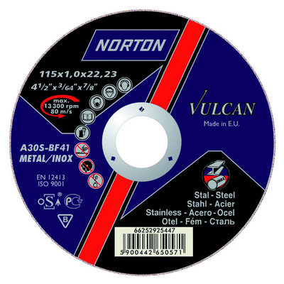 Disk sharre NORTON Vulcan Metal Inox A46S-BF-80 230 x 22,23 x 1,9 mm (66252925436)