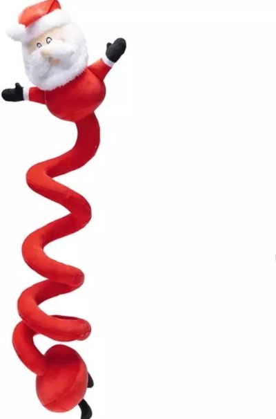 Lodër për qen Beeztees Santa Claus Spiral, pelush me fishkëllimë, 32.5cm, e kuqe e bardhë