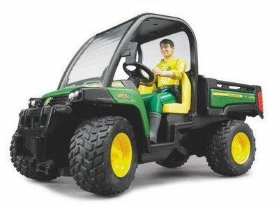 Lodër automjet Bruder John Deere Gator XUV 855D me shoferë, i zi (02490)