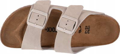 Sandalet Birkenstock Arizona Suede Narrow Fit, unisex, lëkurë zamos, të bardha