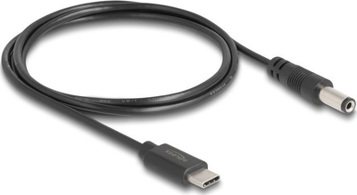 Kabllo furnizimi Delock USB Type C, DC 5.5 x 2.1 mm, 1 m, e zezë
