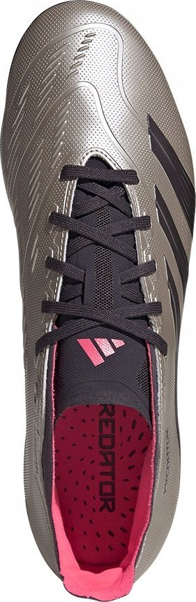 Këpucë futbolli Adidas Predator League MG IF6383, për bar të gjallë dhe artificial, ngjyrë argjendtë