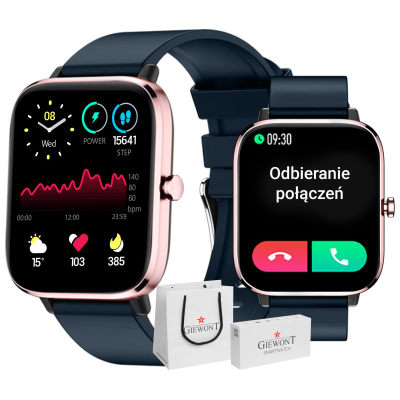 Smartwatch Giewont GW230-5, ekran me ngjyra, mat rrahjet e zemrës, rozë blu