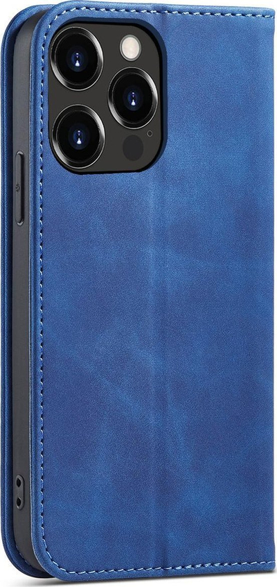 Këllëf magnetik flip Hurtel Magnet Fancy Case për iPhone 14, me portofol, me qëndrim, blu