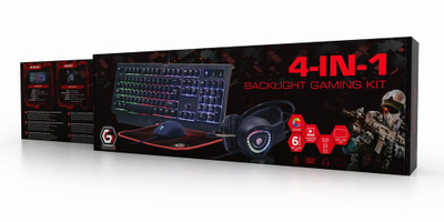 Gejминг сет Gembird Phantom GGS-UMGL4-01, тастатура, глушец и слушалки, RGB, црна боја
