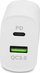 Karikues mur LMP Charger LMP-DPPA-20W, 1x USB A, 1x USB C, 20W, i bardhë