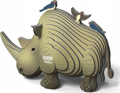 Puzzle 3D Eugy Rhino, 24 pjesë, lodër edukative, shumëngjyrësh