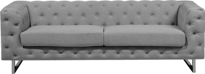 Divan tredësh Beliani Vissland, material stof, 215 cm, gri