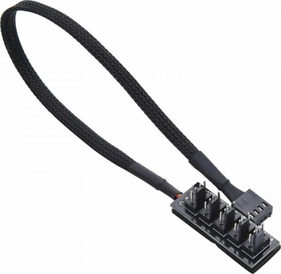 Kabllo shpërndarës ventilatori Gelid FC-PWM-04, 4-pin PWM, 1 në 4, i zi