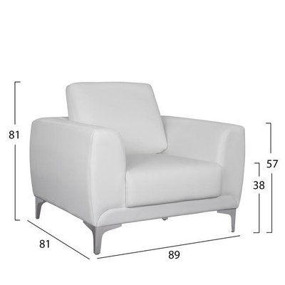 Kolltuk KENZIE, PU, 89×81×81 cm (HM3121.12), bardhë