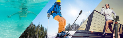 Tripod edhe selfie stick ULANZI U-TP-03, 127cm, për kamera action edhe kompakte, i zi portokalli