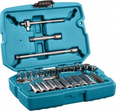 Сет клучеви со рачка со тресачка Makita B-65567, 34 делови, 1.1/2", металик