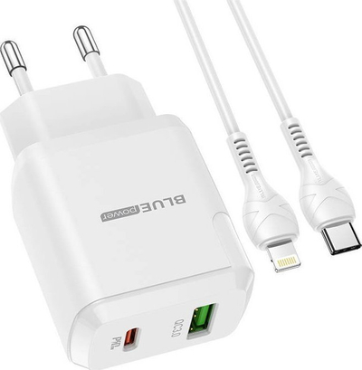 Karikues muri BLUEpower BLN5, 20W PD QC3.0, USB A USB C, i bardhë