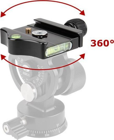 Kokë tripodi Sirui L-20S Tilt, mban deri në 25 kg, panoramim 360°, e zezë