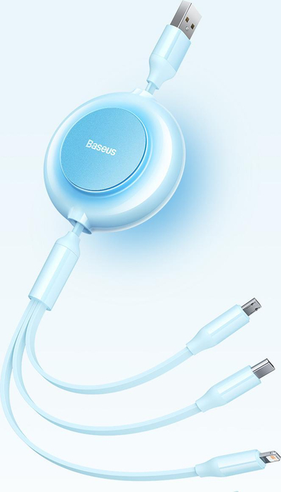 Kabllo karikimi Baseus Bright Mirror 2, 3 në 1 USB në Micro USB Lightning Type C, 3.5A 1.1m, e zezë