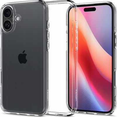 Kapak telefoni Spigen Crystal Hybrid, për iPhone 16, transparent