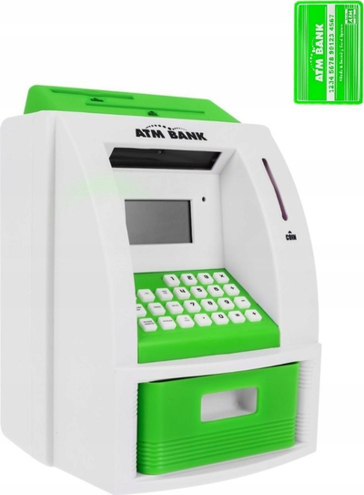 Arkë kursimi ATM Little Banker, lodër edukative për kalamaj, me kartë banke, me shumë ngjyra