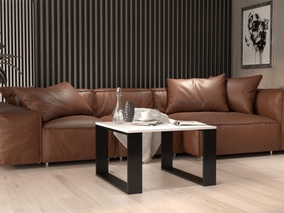 Tavolinë TopEshop LOFT MODERN, e bardhë/zezë