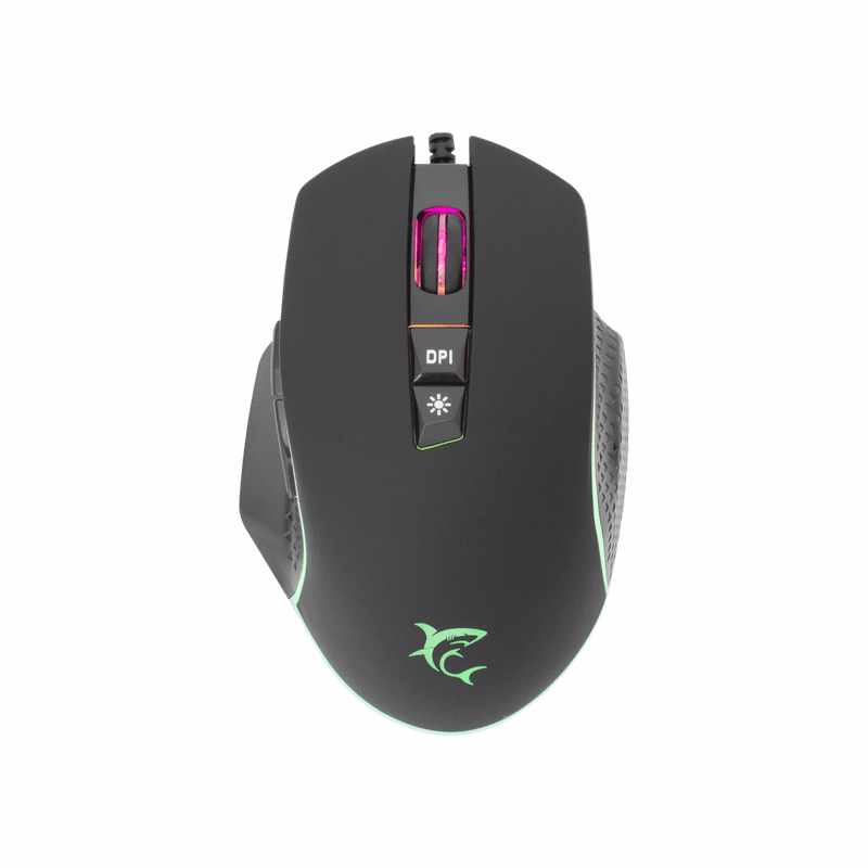 Maus White Shark GM-5009 GARETH, 6400 dpi, 7D, RGB, i zi