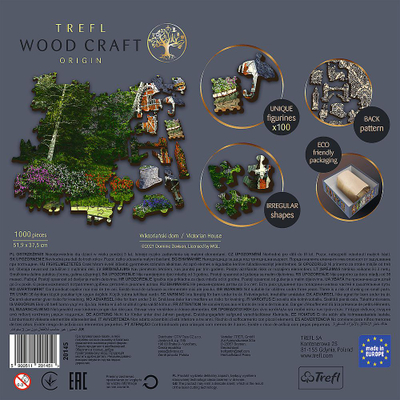 Puzzle druri Trefl Wood Craft Victorian House, 1000 copa, për të rritun, shumëngjyrësh