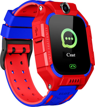 Smartwatch për kalamaj GoGPS K24, me GPS, bateri 400mAh, i kuq me blu
